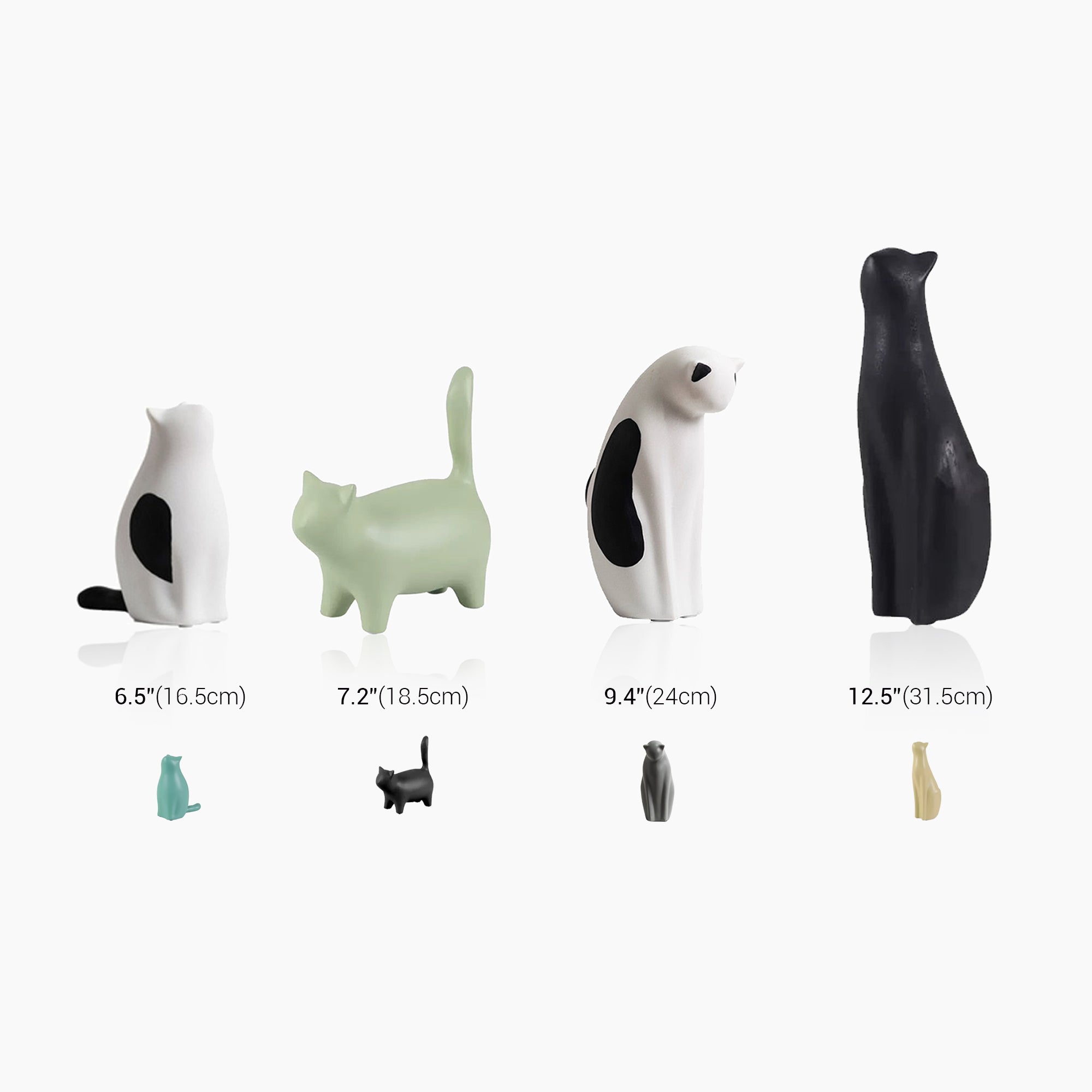 Minimalistic Cat Sculpture - Modern Sitting Figurine