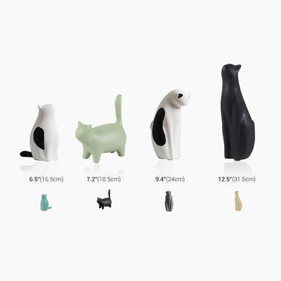 Minimalistic Cat Sculpture - Modern Sitting Figurine