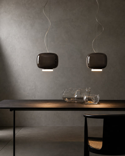 Silhouette comparison of three glass stone pendant styles