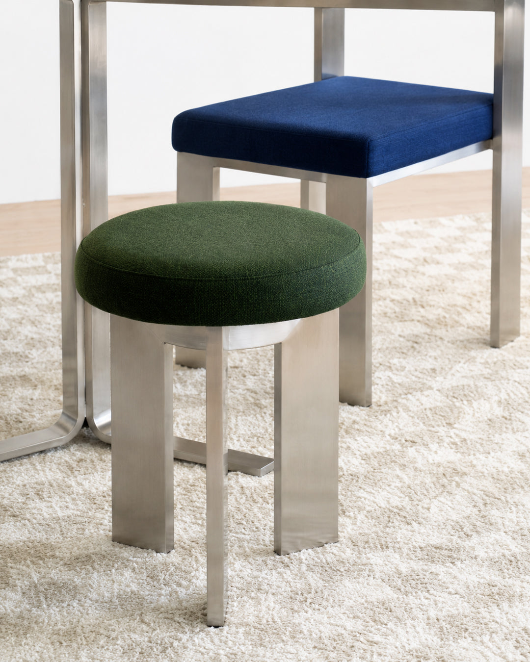 round accent stool size reference photo next to everyday objects