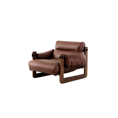Vintage Lounge Chair - Solid Wood Wide Seat Sofa