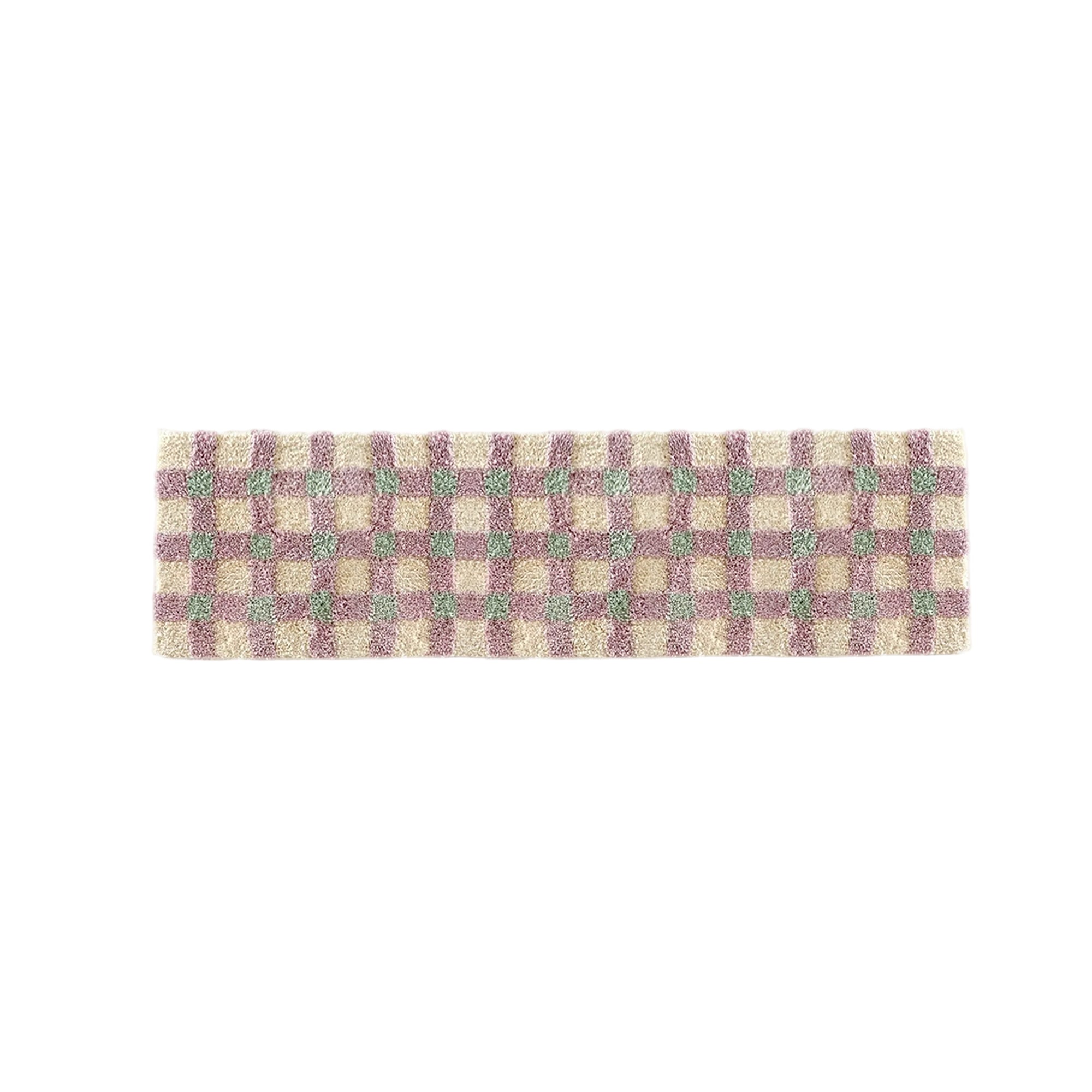 Checkerboard Bedside Rug - Pastel Area Rug Soft Cozy Carpet