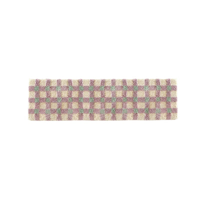 Checkerboard Bedside Rug - Pastel Area Rug Soft Cozy Carpet