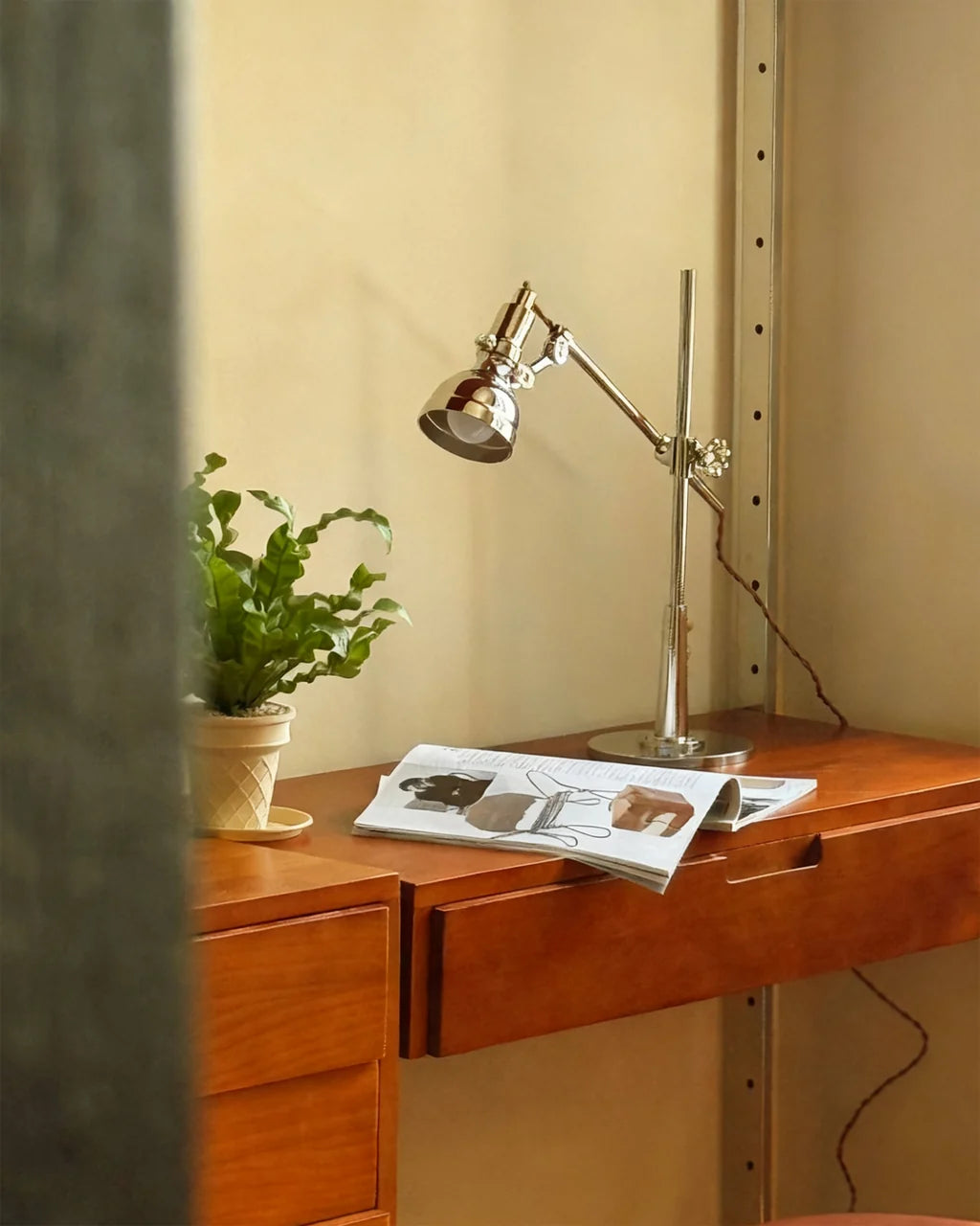 chrome metal reading lamp for desk