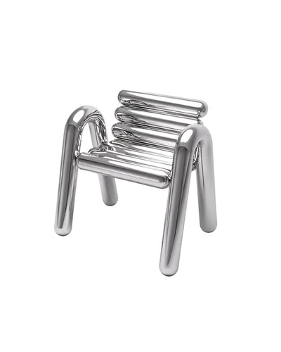 Stool style tubular steel seating, front view