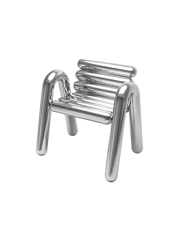 Stool style tubular steel seating, front view