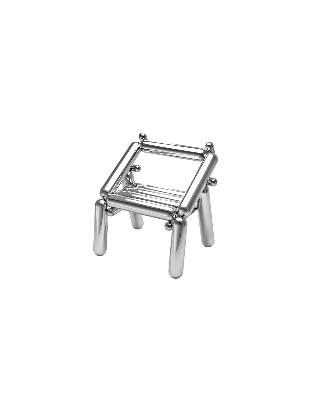Armchair style tubular steel seating, front view