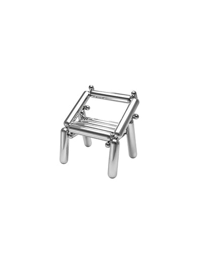 Armchair style tubular steel seating, front view