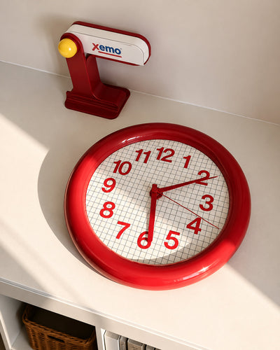 wall clock size reference photo next to everyday objects