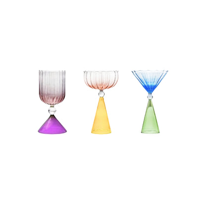 Colorful Cocktail Glass - Cone Shaped Borosilicate Drinkware