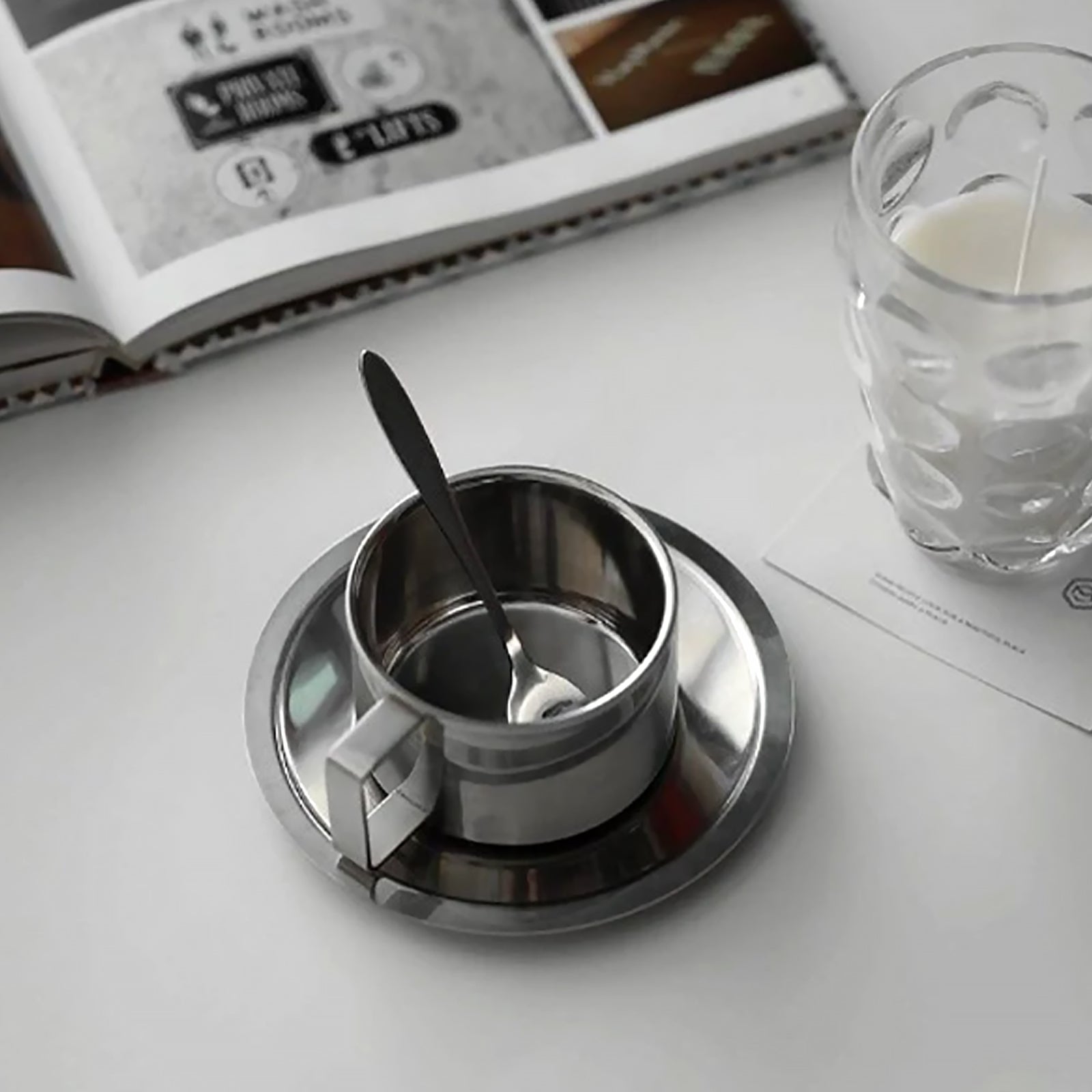 Thermal Tea Set - Stainless Steel Mug & Spoon