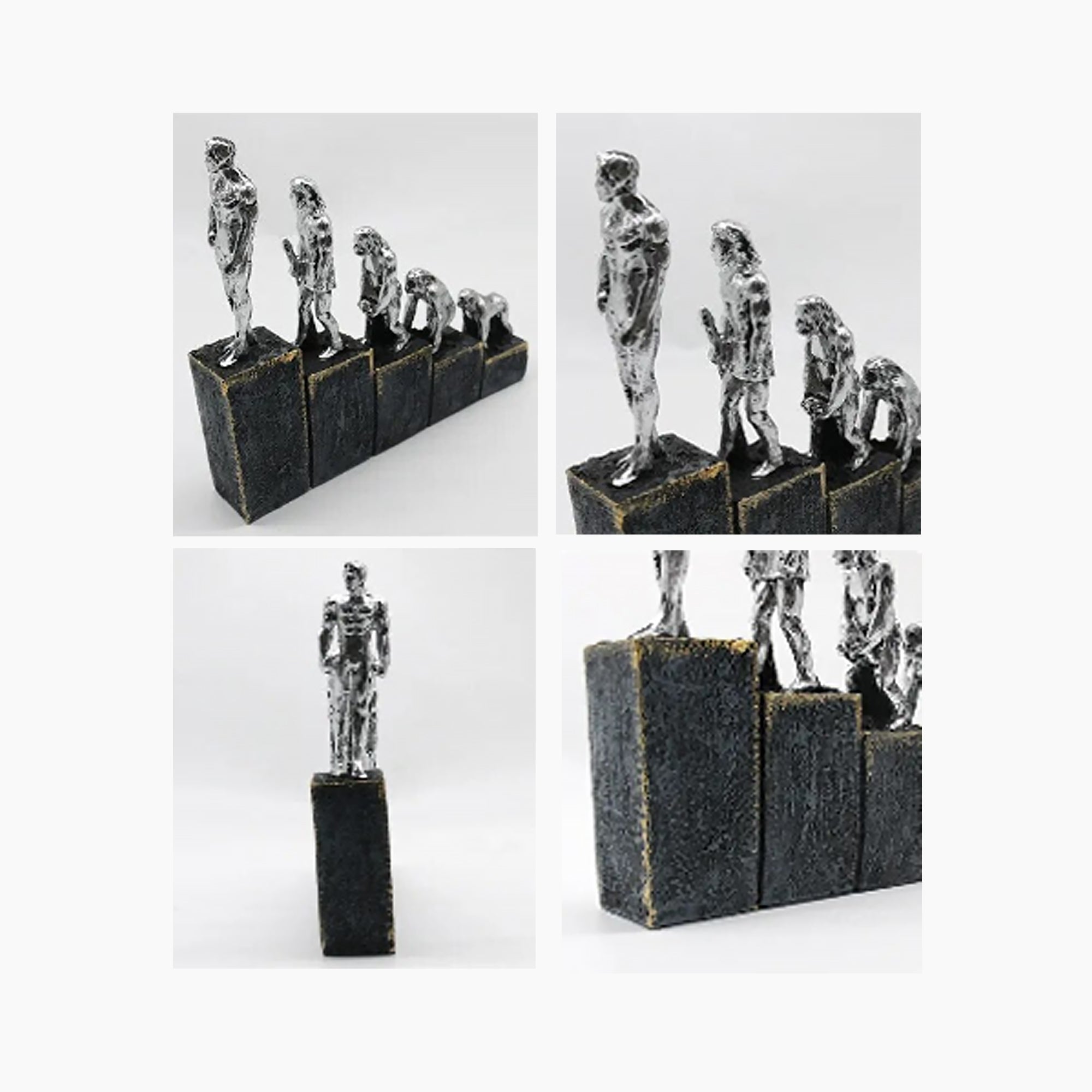 Evolution Figurine Sculpture - Ceramic Resin Art