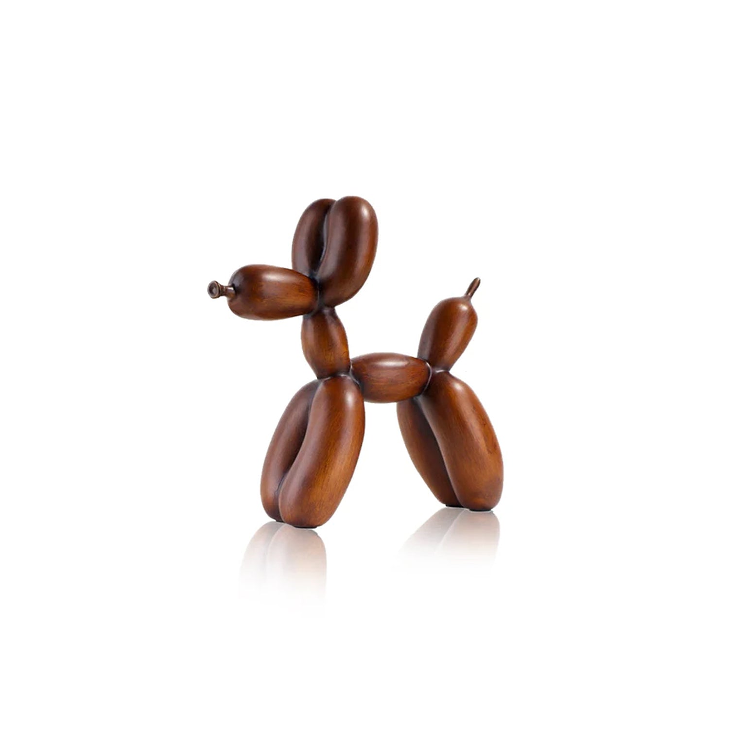Dog Art Sculpture - Wood Grain Resin Figurine
