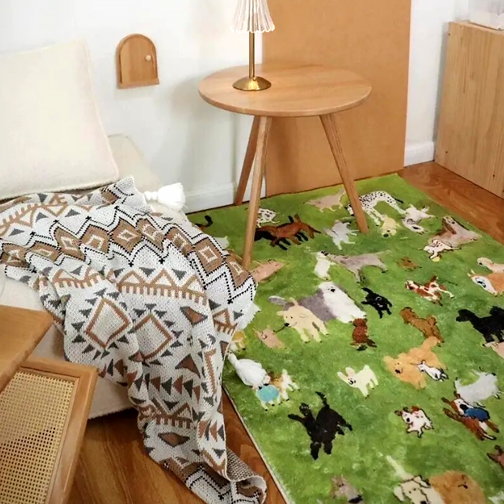 Dog Park Rug - Soft Cozy Animal Print Mat