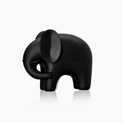Nordic Elephant Statue - White Resin Sculpture