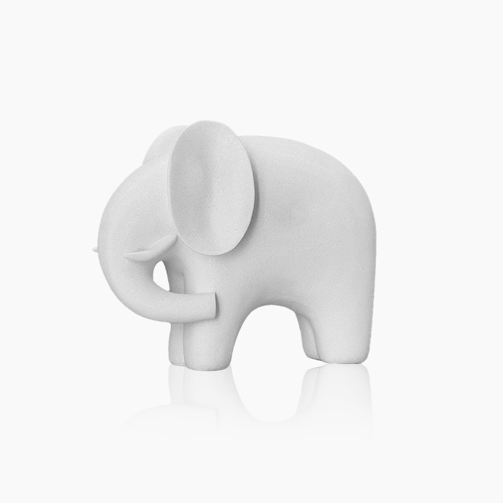 Nordic Elephant Statue - White Resin Sculpture