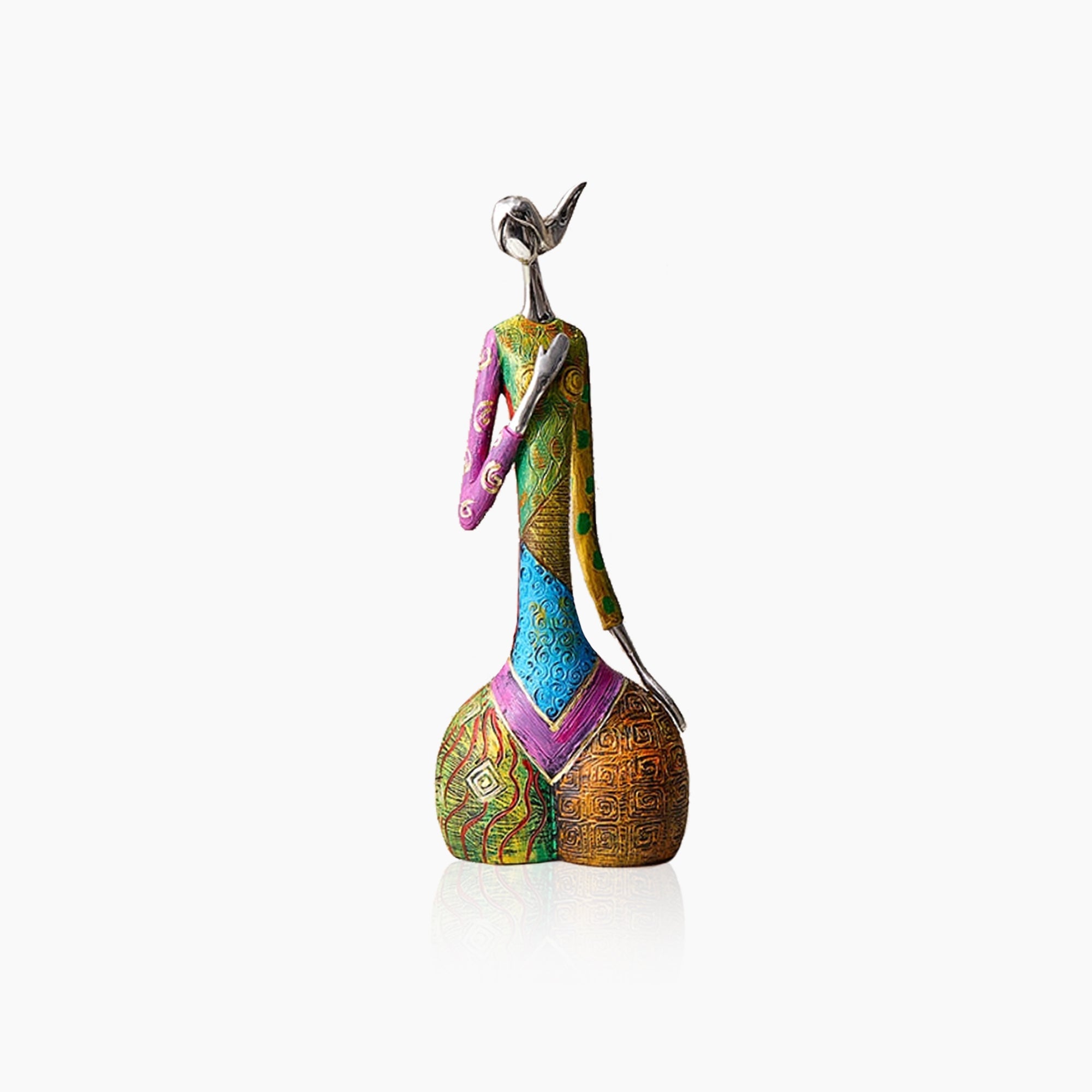 African Woman Figurine | Unique Abstract Resin Sculpture