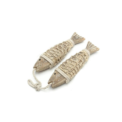 Mediterranean Wooden Fish - Handcrafted Nautical Wall Decor 7.9"
