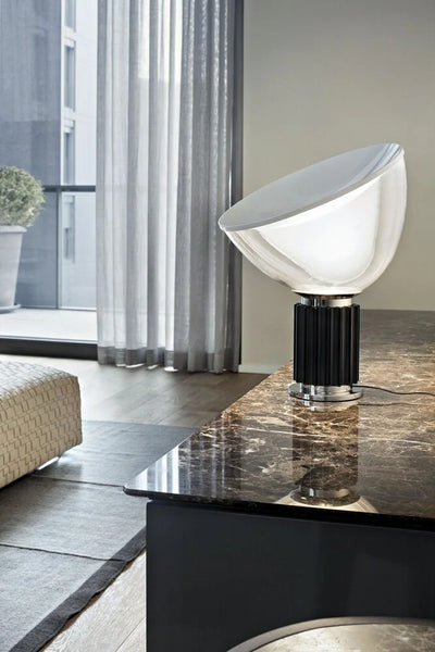 Transparent Bowl Lamp – Italian Style Chrome Table Light