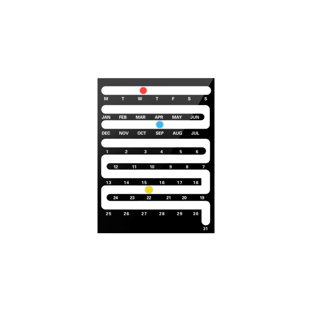 Bauhaus Wall Calendar - Sliding Perpetual Design