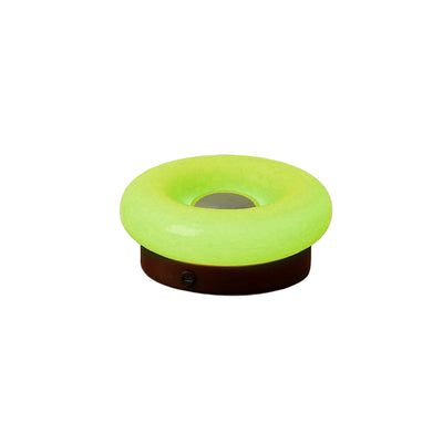 Donut Touch Table Lamp - Solid Wood Base, Dimmable Ambient Light