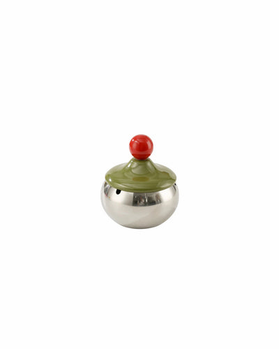 Green red dopamine ball ashtray, front view