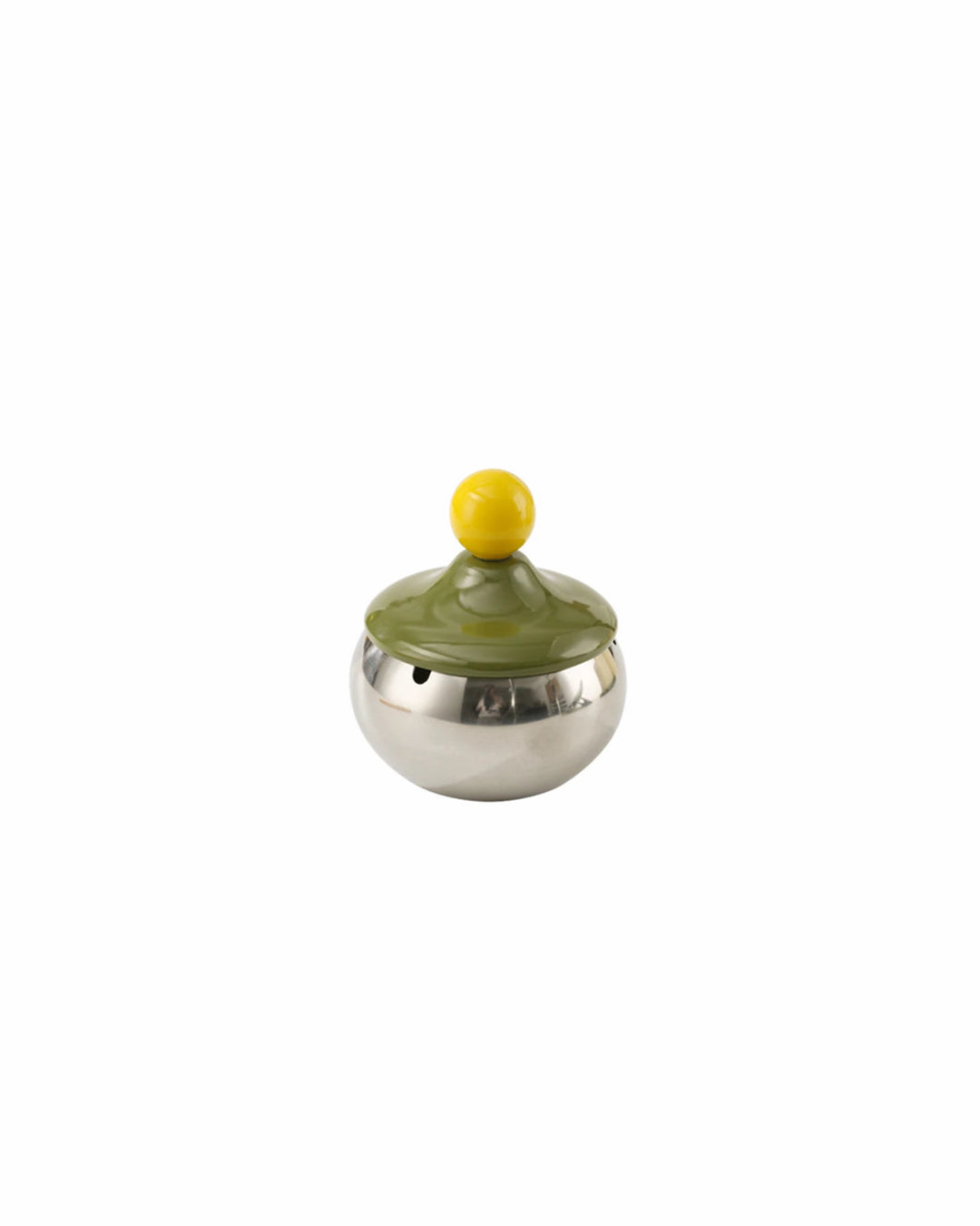 Green yellow dopamine ball ashtray, front view