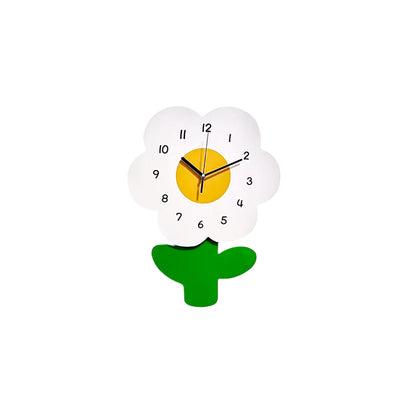 Minimalistic Wall Clock - Cartoon Daisy Design