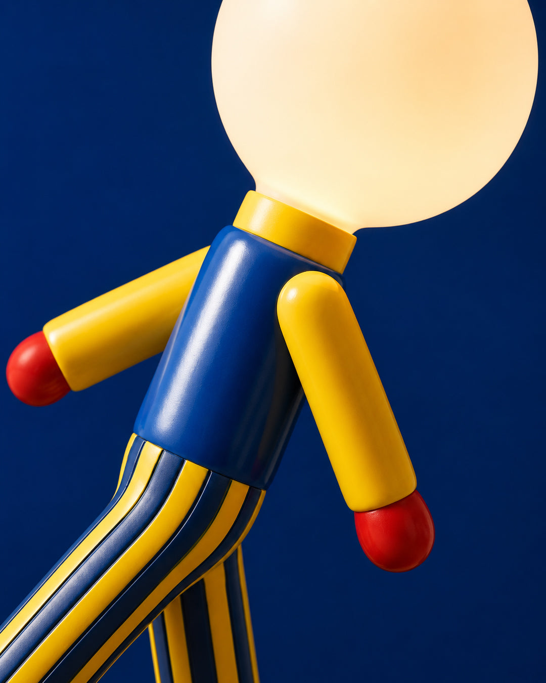 Resin figure table lamp styled on a desk