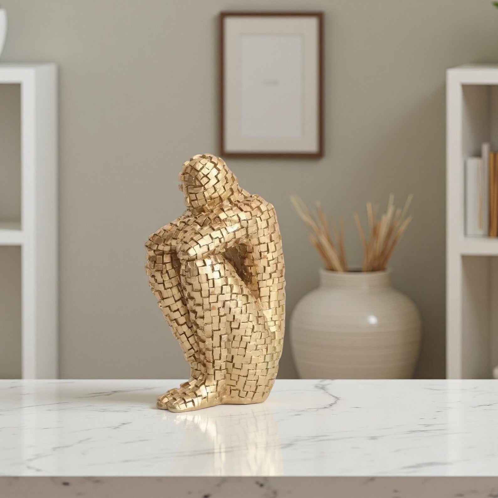 THINKER-MOSAIC | Reflective Mosaic Thinker Statue