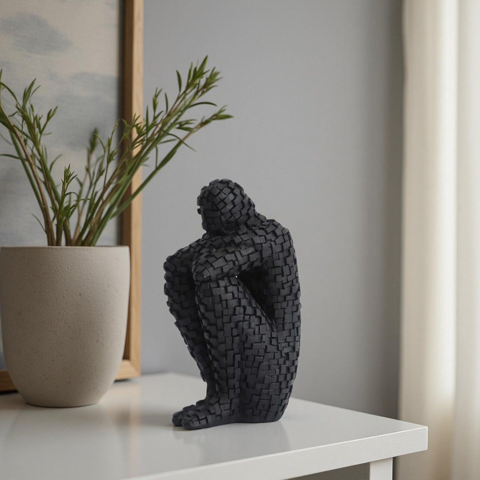 THINKER-MOSAIC | Reflective Mosaic Thinker Statue