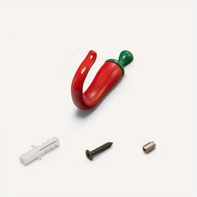 red pepper wall mounted towel hook for colorful home decor