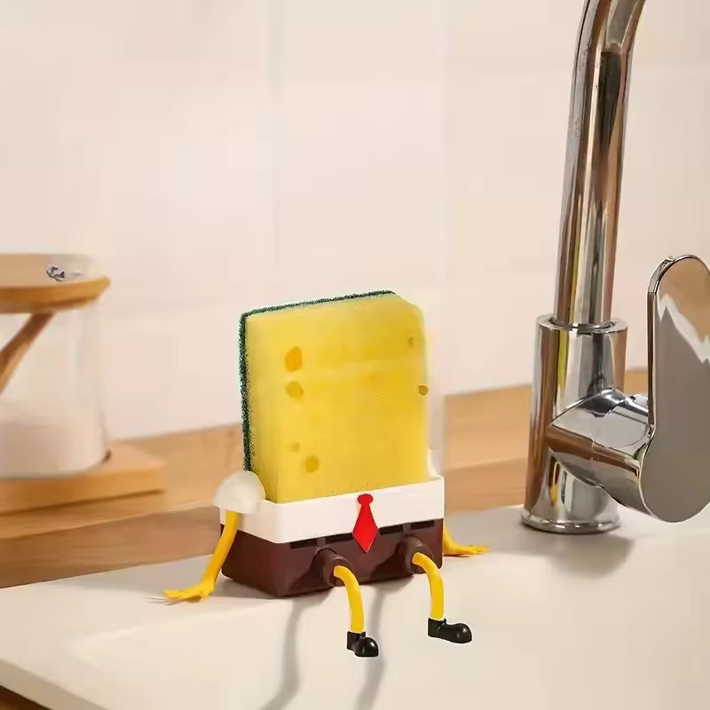 space saving sink organizer for sponges and cleaning cloths