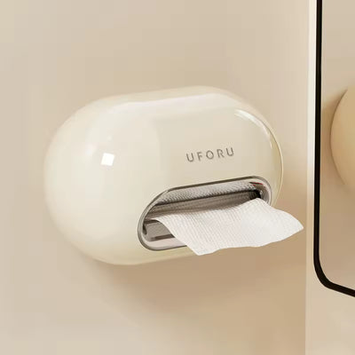 glossy cream style wall mounted tissue holder for small spaces