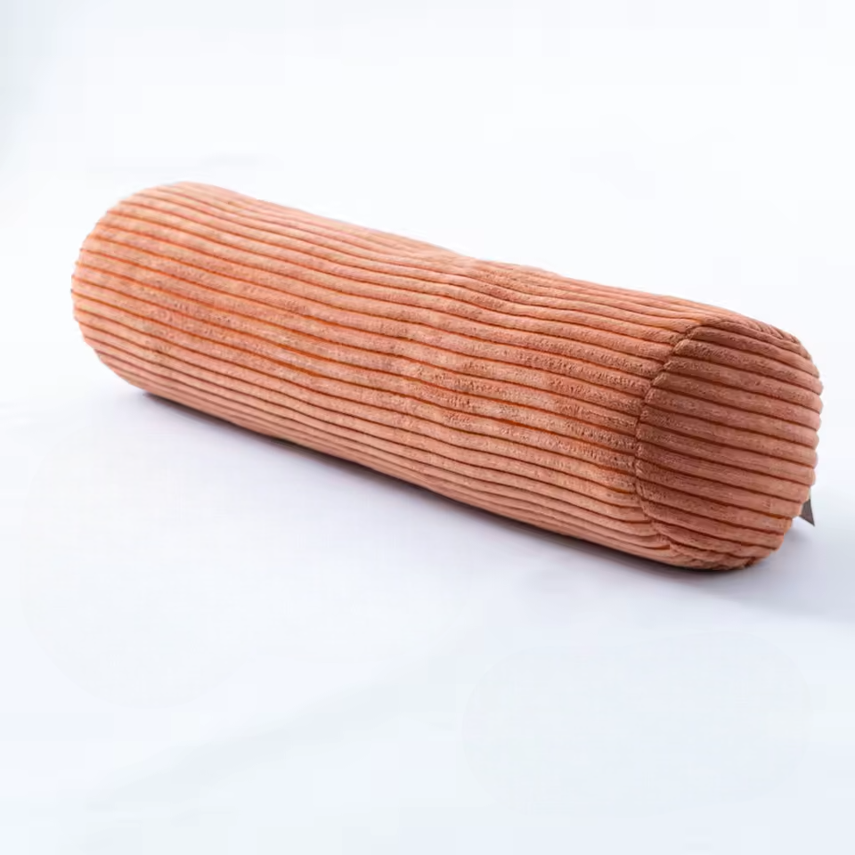 Corduroy Bolster Pillow 6x24in Cylindrical Decorative Body Cushion