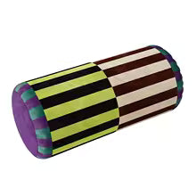 Velvet Round Neck Bolster Pillow Cylinder Lumbar Support Cushion