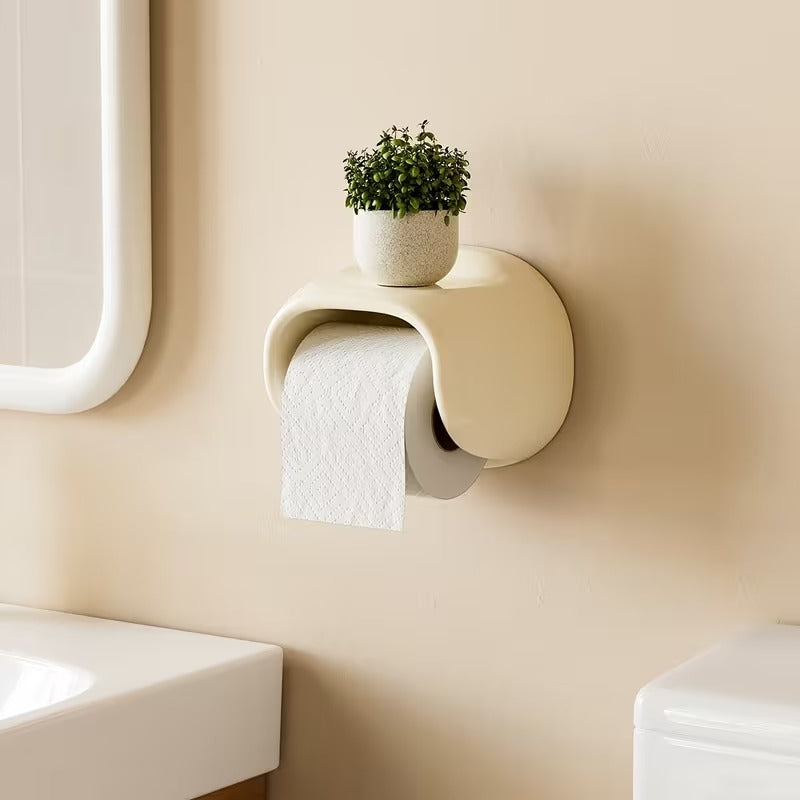 no drill bathroom tissue holder for small spaces and apartments