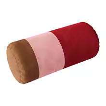 Velvet Round Neck Bolster Pillow Cylinder Lumbar Support Cushion