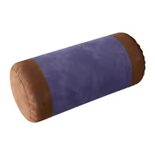 Velvet Round Neck Bolster Pillow Cylinder Lumbar Support Cushion
