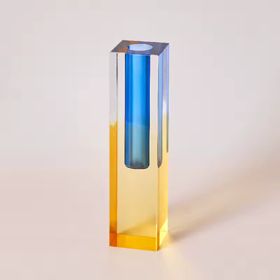 Modern Rainbow Pillar Bud Vase Decorative Acrylic Tabletop Vase