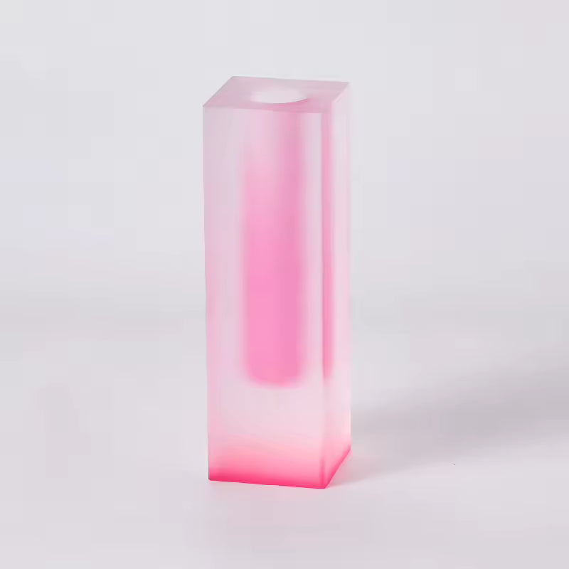 Modern Rainbow Pillar Bud Vase Decorative Acrylic Tabletop Vase