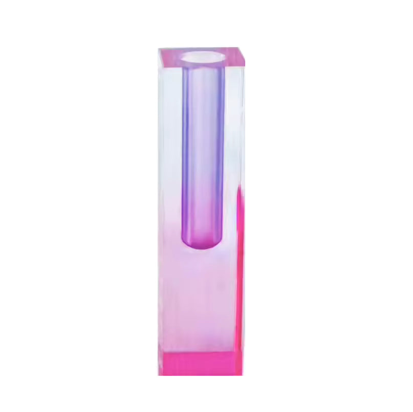 Modern Rainbow Pillar Bud Vase Decorative Acrylic Tabletop Vase