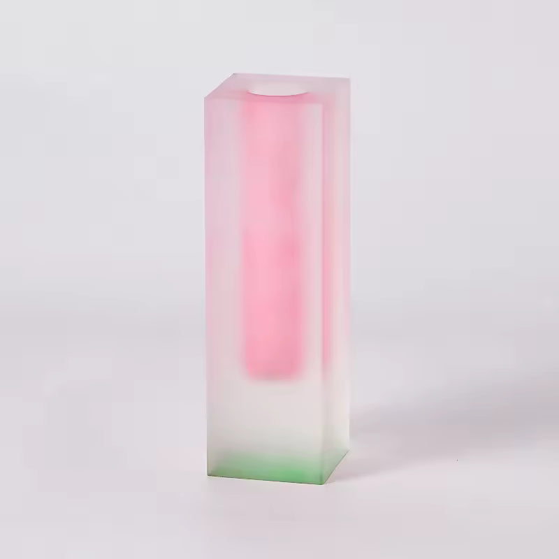 Modern Rainbow Pillar Bud Vase Decorative Acrylic Tabletop Vase