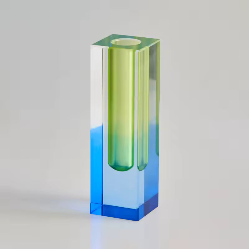 Modern Rainbow Pillar Bud Vase Decorative Acrylic Tabletop Vase