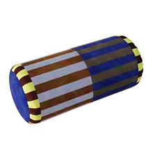 Velvet Round Neck Bolster Pillow Cylinder Lumbar Support Cushion