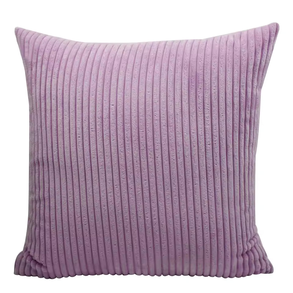 Striped Corduroy Cushion Cover Solid Color Sofa Pillowcase