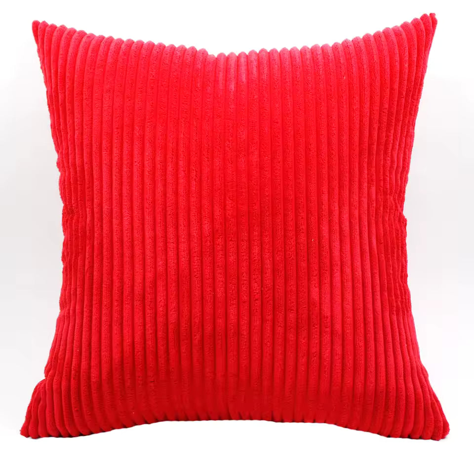 Striped Corduroy Cushion Cover Solid Color Sofa Pillowcase