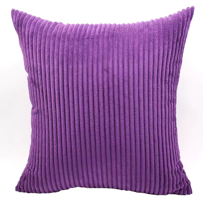 Striped Corduroy Cushion Cover Solid Color Sofa Pillowcase
