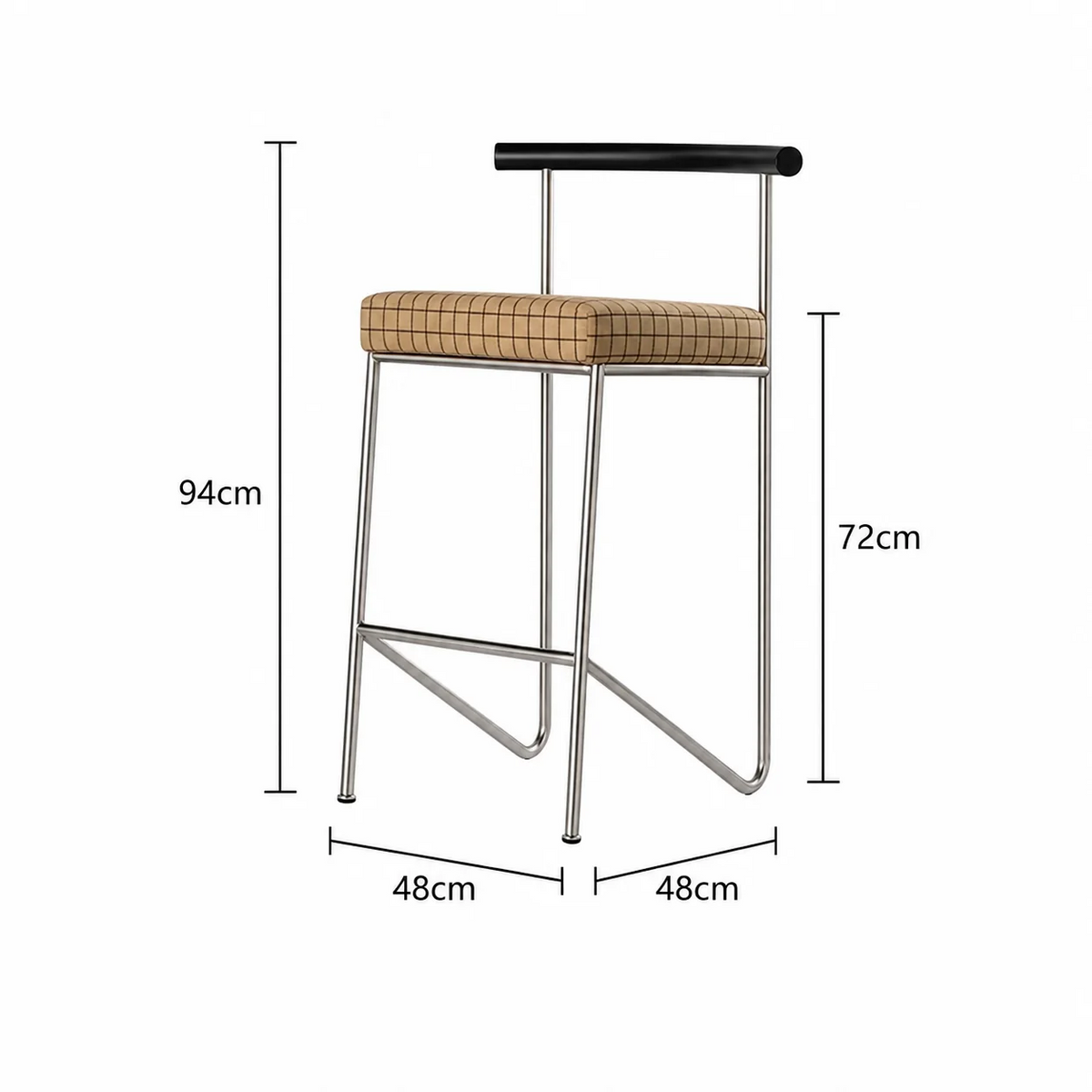 LINEA | Wire Frame Bar Stool With Backrest