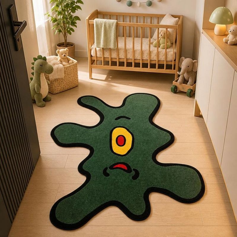 soft green polyester fleece rug for living room